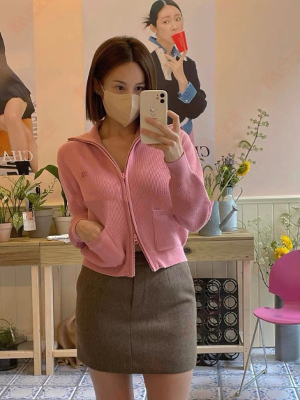 cropped knit sweater